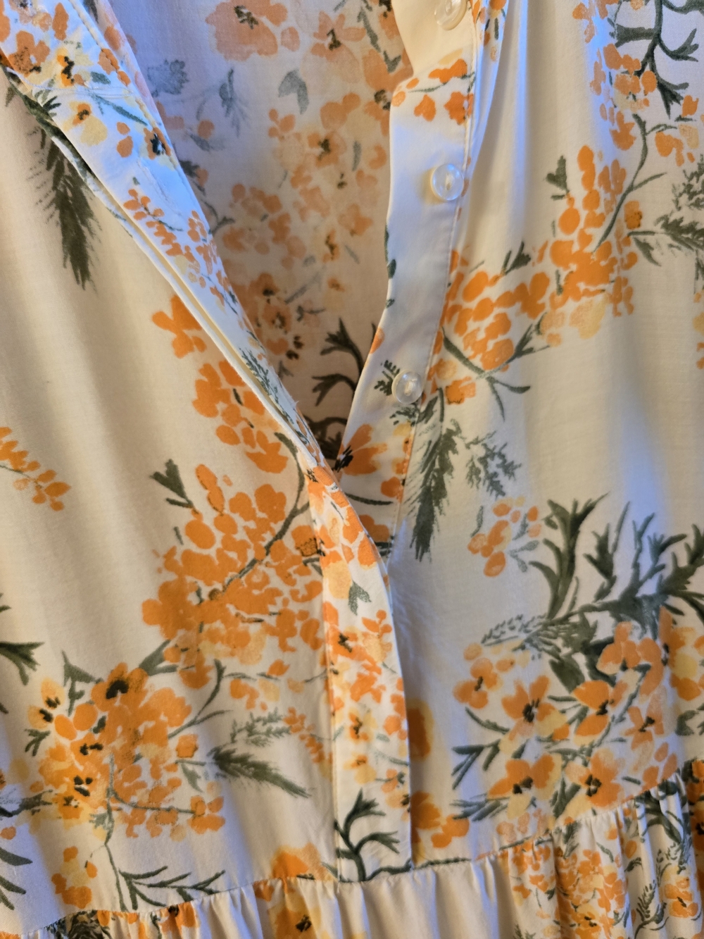 Zara Cream Maxi Dress with Orange Floral Print - Picture 4 of 6